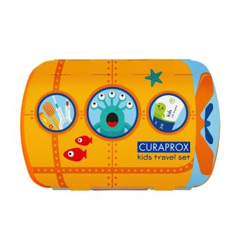 Curaprox Kids Комплект за пътуване за деца, цвят оранжев