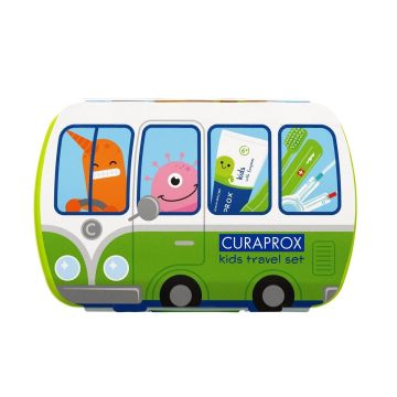 Curaprox Kids Комплект за пътуване за деца, цвят зелен