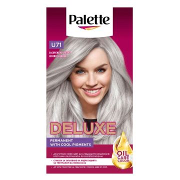 Palette Deluxe Подхранваща трайна крем боя за коса, цвят U71 Заскрежено сребро