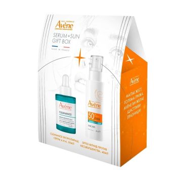 Avene Комплект Ексфолиращ серум за лице и Слънцезащитен флуид за лице против несъвършенства SPF50