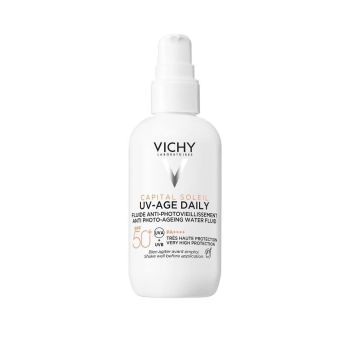 Vichy Capital Soleil UV-Age Daily Слънцезащитен флуид за лице SPF50+ против фотостареене на кожата x80 мл