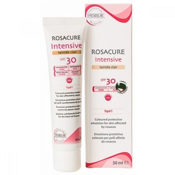 Synchroline Rosacure Интензивен оцветен крем за лице за кожа с розацея със светъл цвят x30 мл