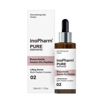 InoPharm Pure Elements Серум за лице с биозахариден разтвор и пептиди х30 мл