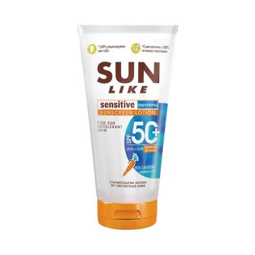 Sun Like Carotene Sensitive Слънцезащитен хидратиращ еко лосион за чувствителна кожа с много висока защита SPF50 x125 мл