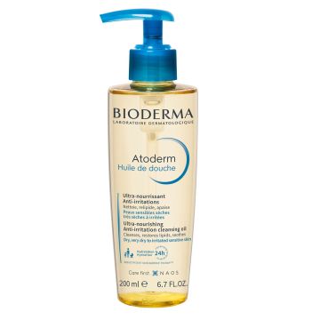 Bioderma Atoderm Душ олио за 24-часова хидратация за суха, много суха и атопична кожа x200 мл