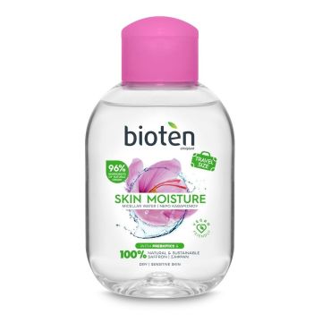 Bioten Skin Moisture Мицеларна вода за лице с шафран и пребиотици за суха и чувствителна вода x100 мл