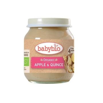 Babybio Плодово пюре ябълки и дюли за деца 4+ месеца х130 гр