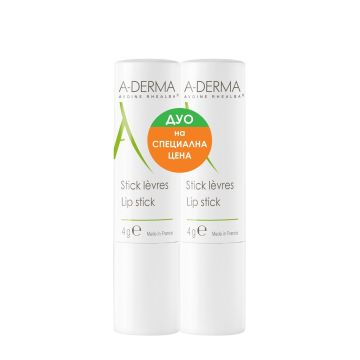 A-Derma Промо комплект Възстановяващ стик за устни 2х4 грама