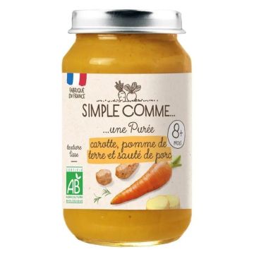 Simple Comme Био Зеленчуково пюре със свинско месо, моркови и картофи за деца над 8 месеца x200 грама