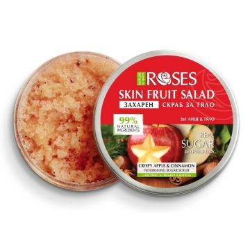 Nature of Agiva Fruit Salad 2 в 1 Захарен скраб за  лице и тяло с ябълка и канела x200 грама