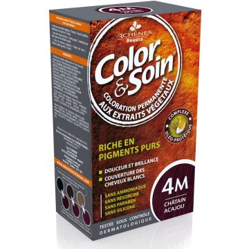 3Chenes Color & Soin Безамонячна боя за коса, цвят 4M Кестеняво акажу