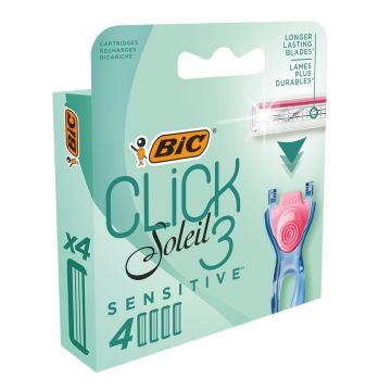 BIC Click Soleil 3 Sensitive Резервни ножчета за дамска самобръсначка x4 броя
