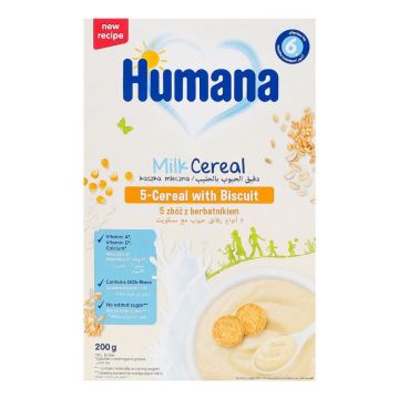 Humana Млечно-зърнена каша Бисквитка за деца от 6-месечна възраст x200 грама