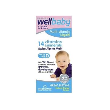 Wellbaby Multi-vitamin Liquid Мултивитаминен сироп за бебета и подрастващи х150 мл VitaBiotics