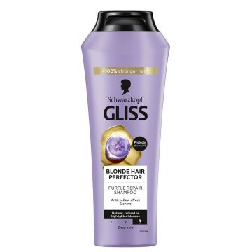 Gliss Blonde Perfector Възстановяващ шампоан за естествени, изсветлени или боядисани руси коси x250 мл