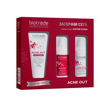Biotrade Acne Out Промо комплект Активен лосион, хидратиращ крем и измивен гел за лице