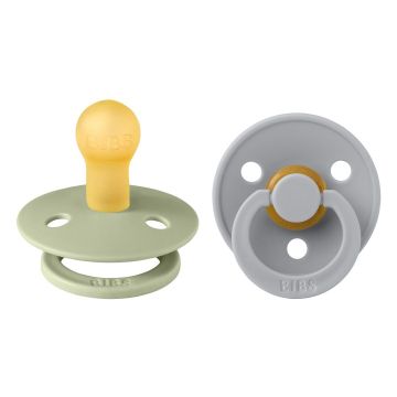 BIBS Colour Залъгалка каучук 6+ месеца x2 броя, Sage/Cloud