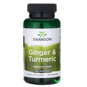 Джинджифил и куркума х60 капсули Swanson