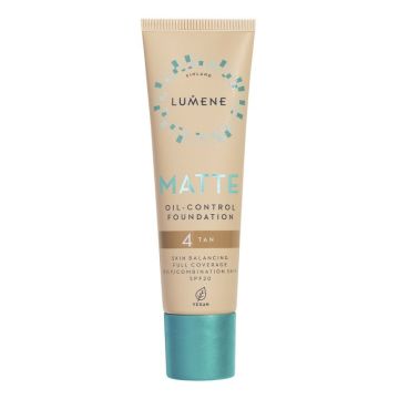Lumene Matte Oil-control Матиращ фон дьо тен за лице за мазна и комбинирана кожа x30 мл, 4 Tan