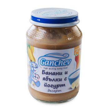 Ganchev Десерт банани и ябълки с йогурт за бебета и деца от 4 месечна възраст х190 грама