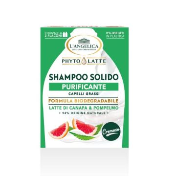 L' Angelica Phyto Latte Твърд шампоан за коса с конопено мляко и грейпфрут x60 грама