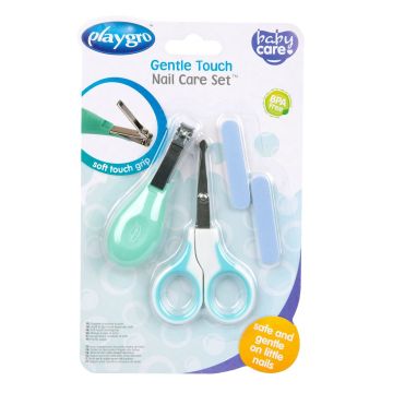 Playgro Хигиенен комплект Грижа за бебешки нокти Gentle Touch, 0м+