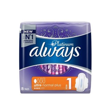 Always Platinum Ultra Normal+ Дамски превръзки х8 броя