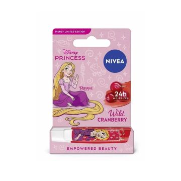 Nivea Disney Princess Rapunzel Балсам за устни с аромат на червена боровинка x4.8 грама