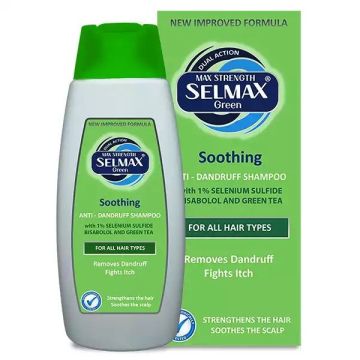 Selmax Green Soothing  Успокояващ шампоан против пърхот със селенов сулфид за всеки тип коса x200 мл