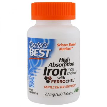 Желязо Хелат с Ferrochel 27 mg х120 таблетки Doctor's Best