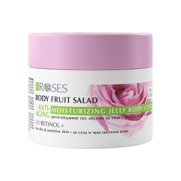 Nature of Agiva Body Fruit Salad Анти-ейдж гел лосион за тяло за суха  и чувствителна кожа с розова вода x200 мл