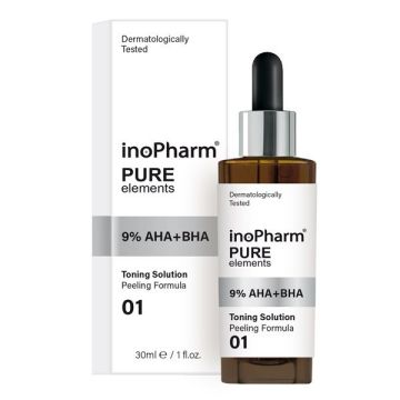 InoPharm Pure Elements Пилинг за лице с 9% AHA+BHA хидрокси киселини x30 мл