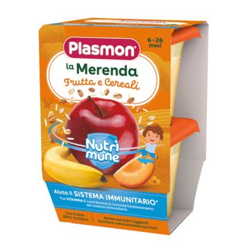 Plasmon Nutrimune Млечен десерт Микс от плодове и овесени ядки за деца от 6-месечна възраст 2x120 грама