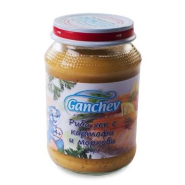 Ganchev Пюре риба хек с картофи и моркови над 4 месечна възраст x190 грама