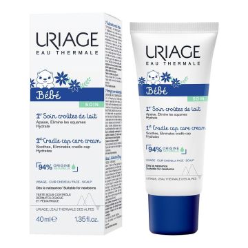 Uriage Bebe Успокояващ почистващ крем против крусти х40 мл
