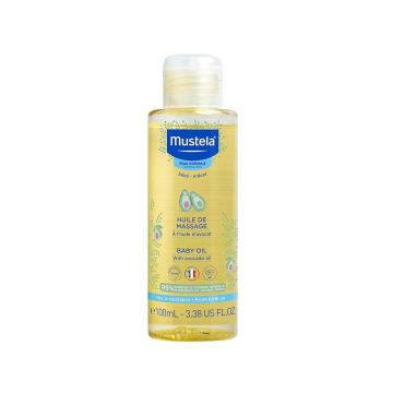 Mustela Масажно олио с масло от авокадо за бебета и деца за нормална кожа x100 мл