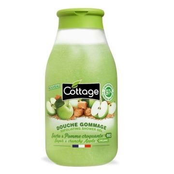 Cottage Sugar & Crunchy Apple Ексфолиращ душ гел за тяло с аромат на зелена ябълка x270 мл