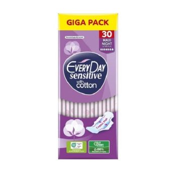 Everyday Sensitive with Cotton Maxi Night Ultra Plus Дамски превръзки х30 броя