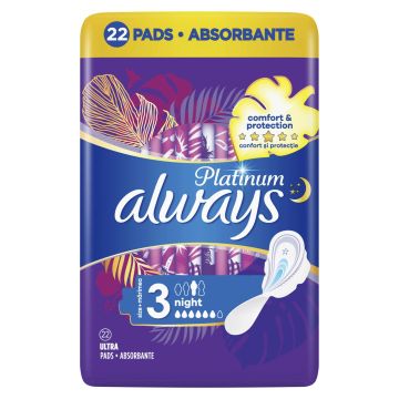 Always Platinum Night Дамски превръзки x22 броя