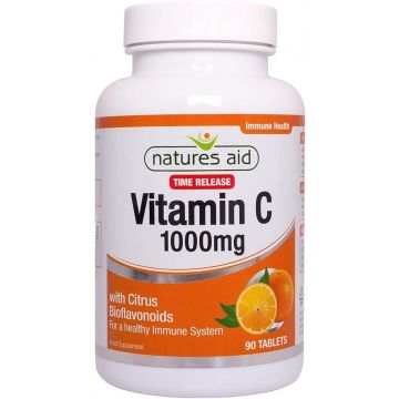 Витамин C 1000мг с удължено освобождаване х90 таблетки Natures Aid