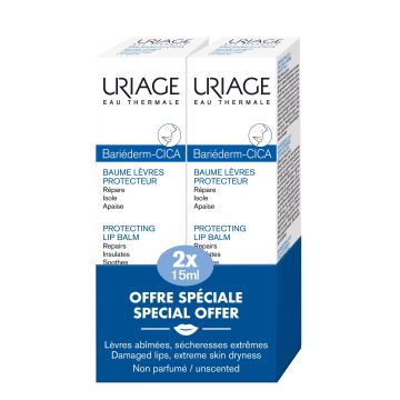 Uriage Bariederm-Cica Изолиращ възстановяващ балсам за сухи и напукани устни 2x15 мл