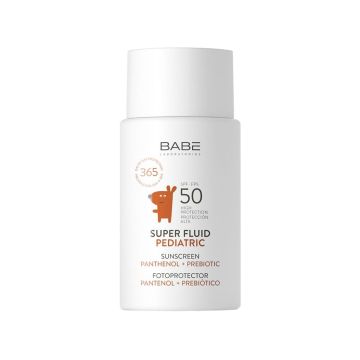 Babe Pediatric Детски слънцезащитен флуид за лице с пантнеол и пребиотик SPF50 х50 мл
