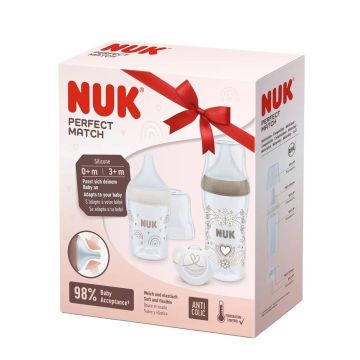 Nuk Perfect Match Perfect Start Комплект за новородено от 3 части, Сърце и Дъга