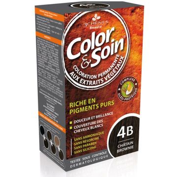3Chenes Color & Soin Безамонячна боя за коса, цвят 4B Кестен