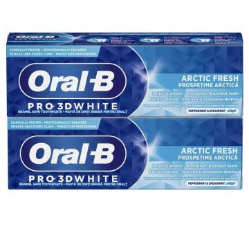 Oral-B Промо комплект Pro 3D White Arctic Паста за зъби 2x75 мл