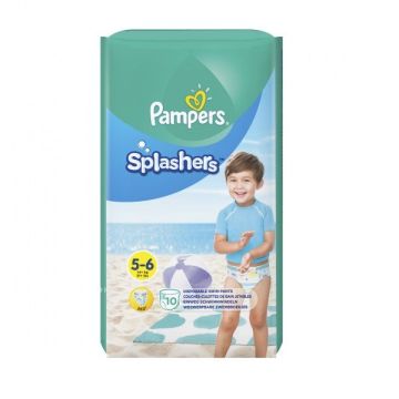 Pampers Splashers размер 5-6 гащички за плуване за еднократна употреба за бебета и деца 14+ кг х10 броя