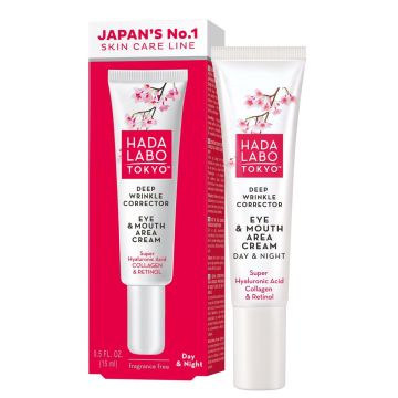 Hada Labo Крем против бръчки за околоочния контур и зоната около устните x15 мл