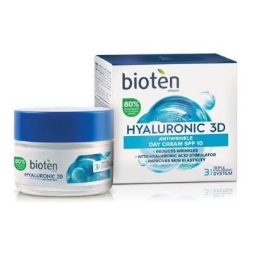 Bioten Hyaluronic 3D Дневен крем за лице против бръчки с хиалуронова киселина SPF15 х50 мл
