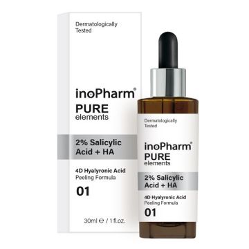 InoPharm Pure Elements Пилинг за лице с 2% салицилова киселина и хиалуронова киселина x30 мл