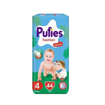 Pufies Fashion Pants 4 Бебешки пелени тип гащички за деца с тегло от 9 до 15 килограма x44 броя